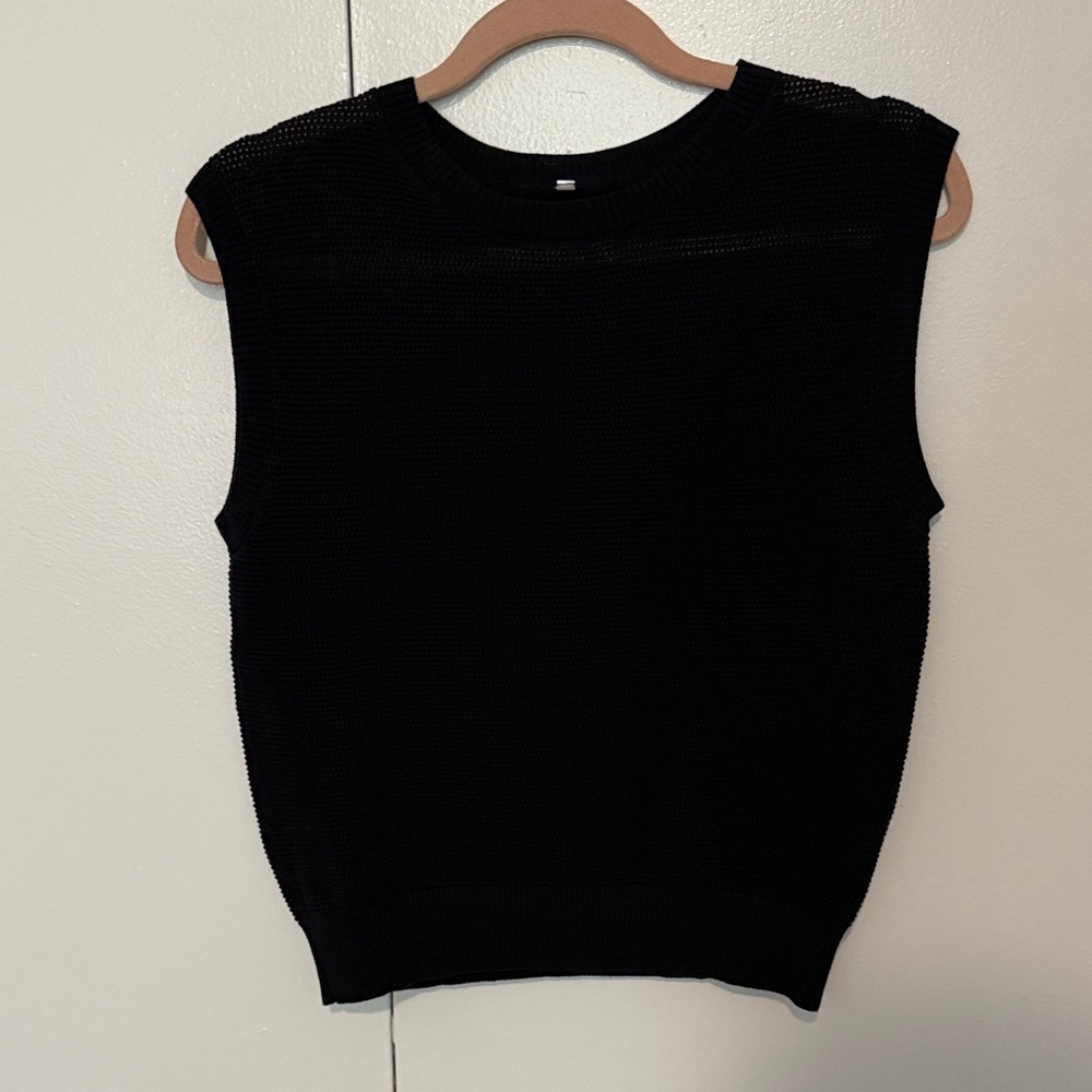 Navy Sleeveless Knit Top